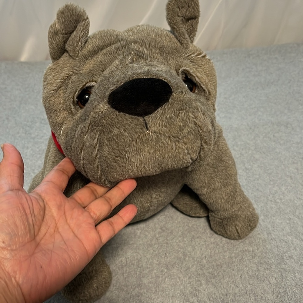 Dan Dee Shar Pei Dog Plush Stuffed Animal Red Collar 13”